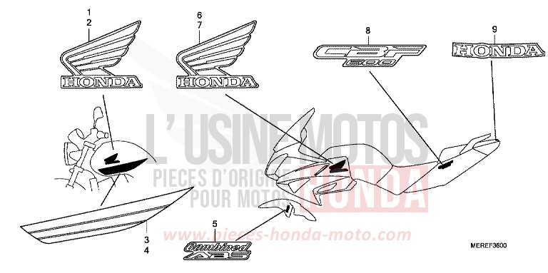 MARQUE/RAYURE von CBF600N ABS PEARL NIGHTSTAR BLACK (NHA84) von 2009